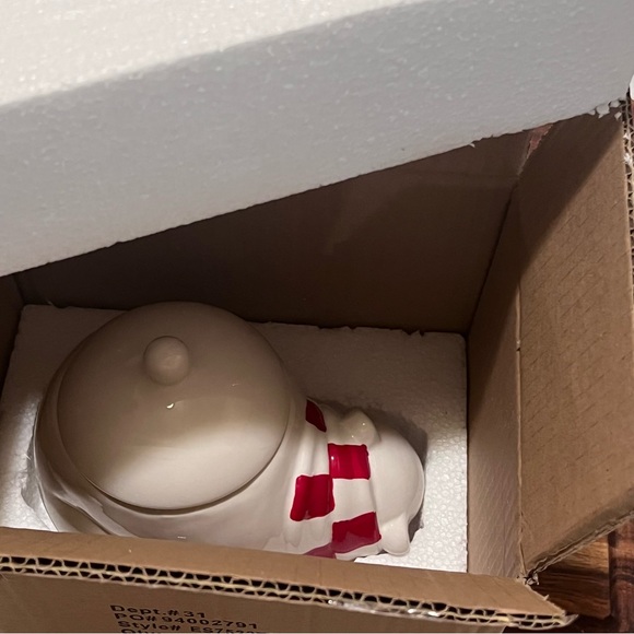 Magenta Ceramic Blushing Polar Bear Canister Jar White/Red - Picture 14 of 14